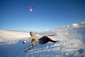 fabio ingrosso - snowkite en Grece - kaimaktsalan