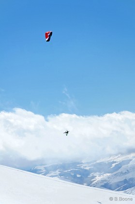 Johann Civel - snowkite a Gudauri - Georgie