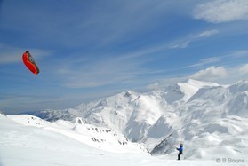 snowkite en Slovénie -Vogel