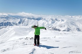 Johann Civel - snowkite a Gudauri - Georgie