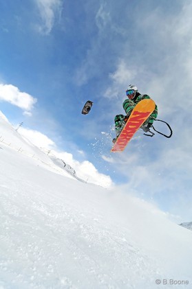Romain Luppi - Bernina pass - snowkite en Suisse