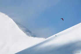 Johann Civel - snowkite a Gudauri - Georgie