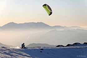 snowkite: Johann Civel - Oukaimeden - Maroc