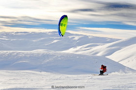 snowkite sur le plareau d'Emparis (05)