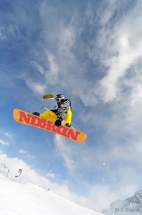 Goody Gaudard - Bernina pass - snowkite en Suisse