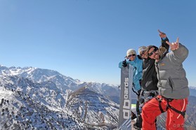 snowkite: Johann Civel, Valère Bouchaud et Hamada Titi - Oukaimeden - Maroc