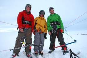 Fabio Ingrosso et P.Joubert et M.Blanchard-snowkite en Norvege 2006