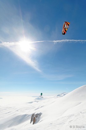 Romain Luppi - snowkite en Macedonia - Popova Shapka