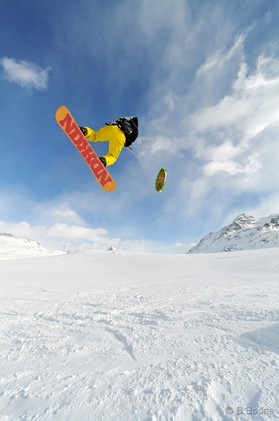 Goody Gaudard - Bernina pass - snowkite en Suisse