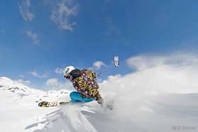Fabio Ingrosso - Bernina pass - snowkite en Suisse